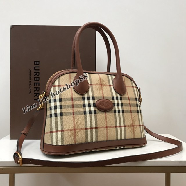 Burberry專櫃新款中古BB貝殼包 巴寶莉經典戰馬格子手提女包 yxb1030